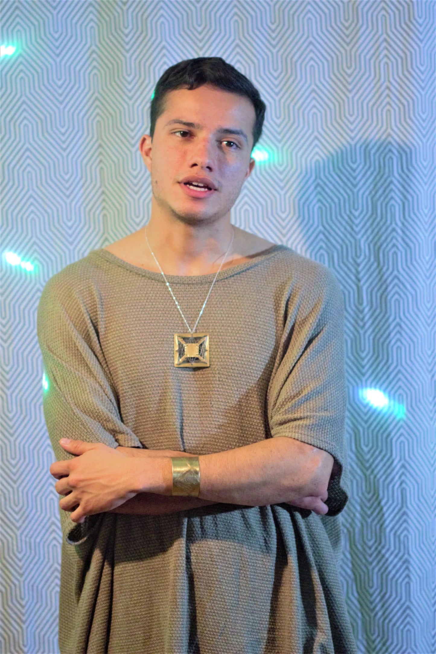 "Infinitum" Square Wire Wrapped Brass Pendant