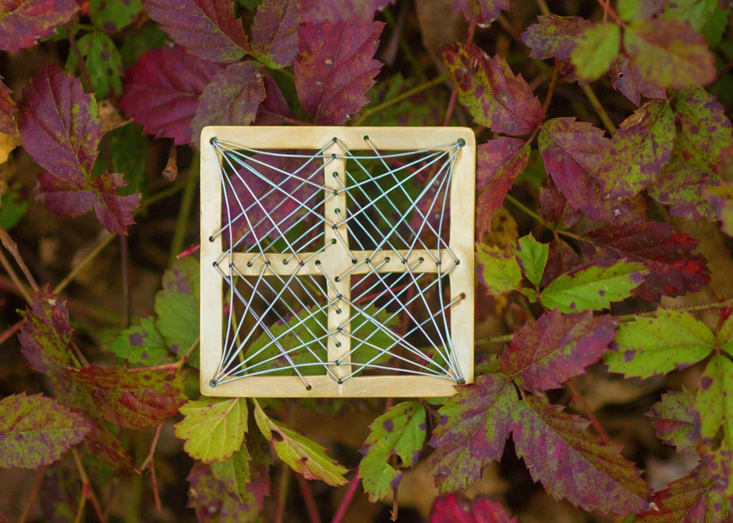 "Portal" Square Wire Wrapped Brass Pendant