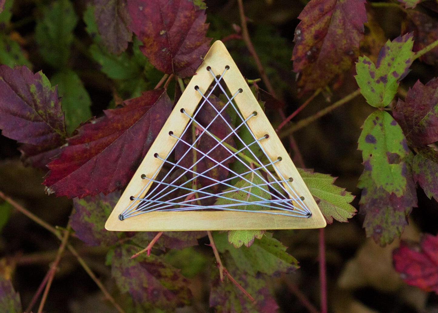 "Pyramid" Wire Wrapped Brass Pendant