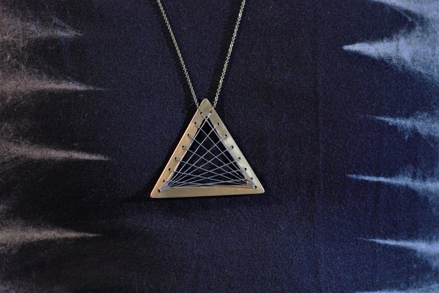 "Pyramid" Wire Wrapped Brass Pendant